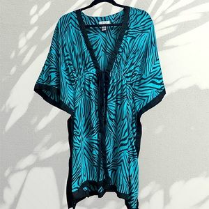 Sheer zebra print beach cover up